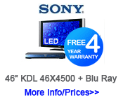 Sony KDL-46X4500 46" LED TV + Blu Ray